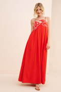 Shoreline Fish Embroidery Maxi Dress